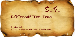 Dörnhöfer Irma névjegykártya